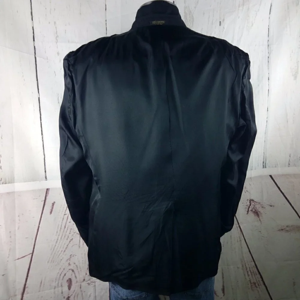 Mark Alexander 46R 2 Gold Button Black Suit Blazer Sport Coat